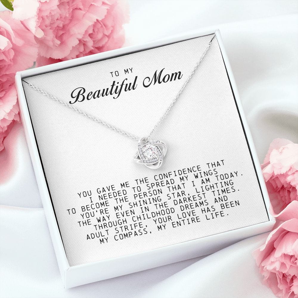 To My Beautiful Mom  Love Knot Necklace