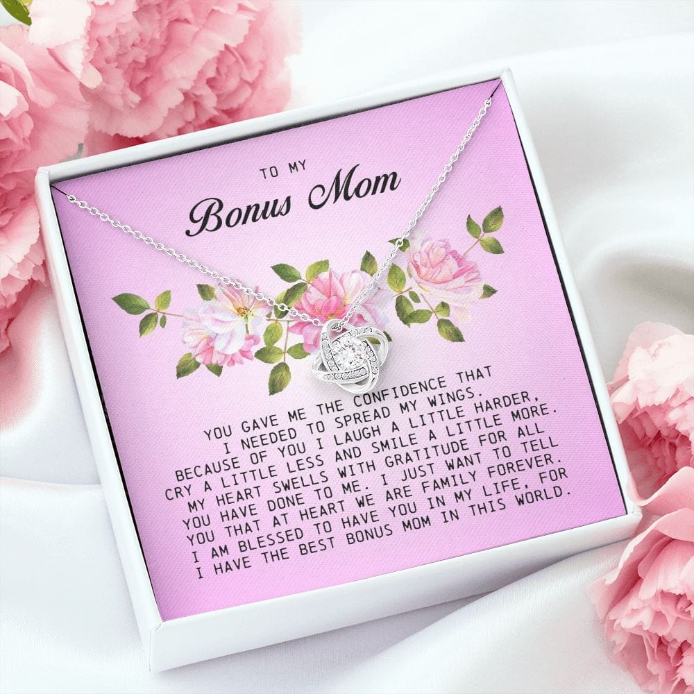 To My Bonus Mom, Love Knot Necklace