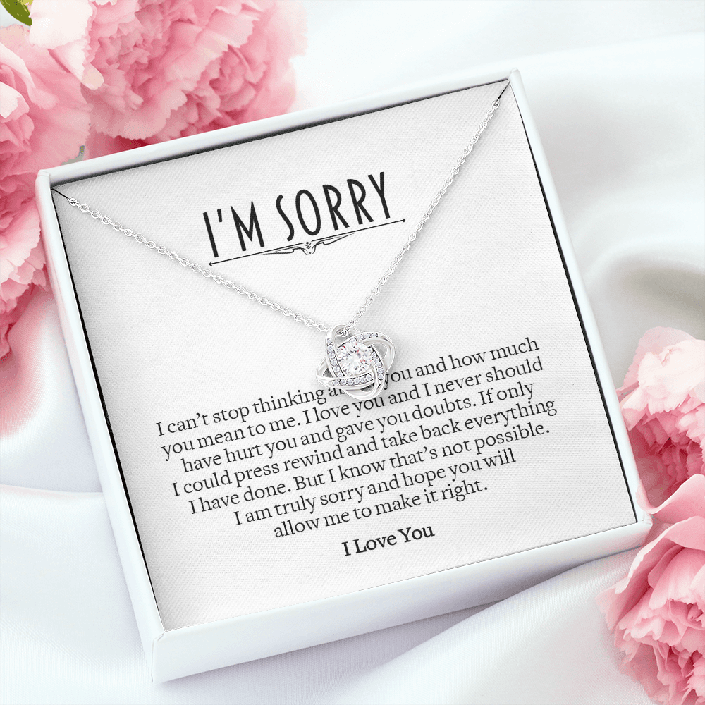 Sorry Gift for Her, Love Knot Necklace