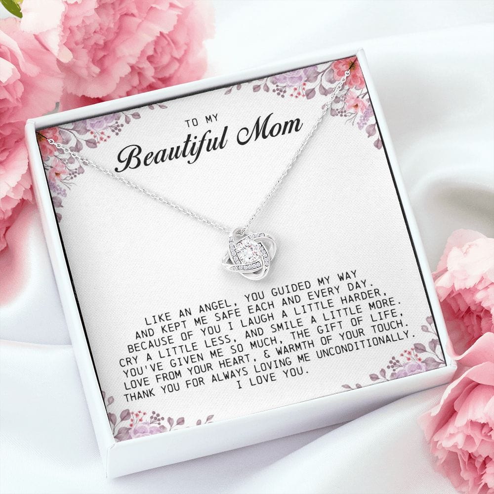 To My Beautiful Mom Love Knot Necklace