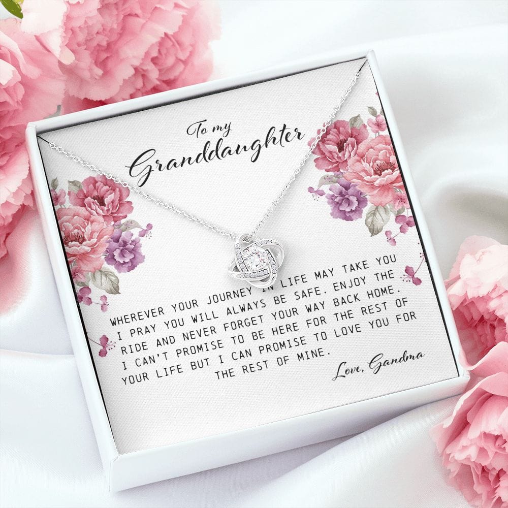 To My Granddaughter, Love Knot Necklace