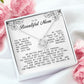 To My Beautiful Mom Love Knot Necklace