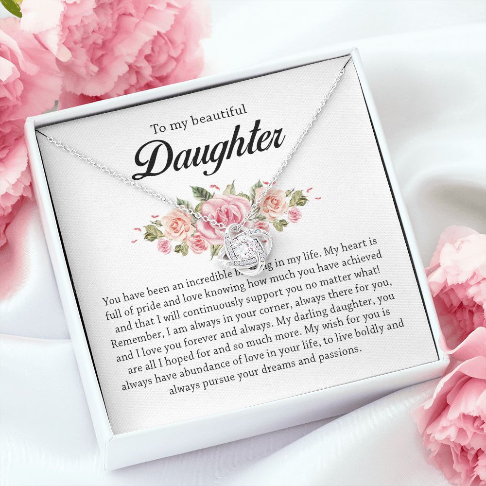To My Beautiful Daughter, Love Knot Necklace