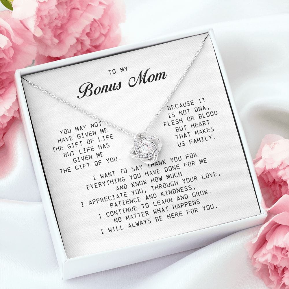 To My Bonus Mom, Love Knot Necklace