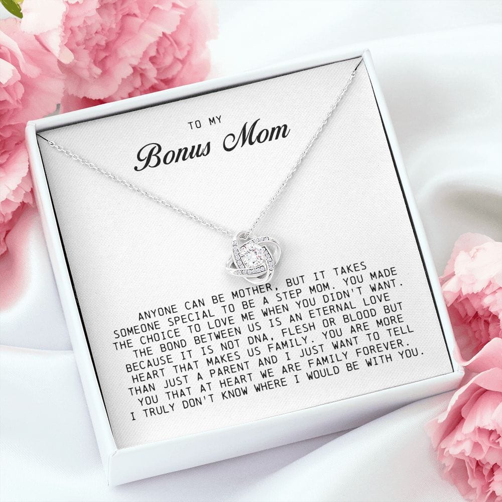 To My Bonus Mom, Love Knot Necklace