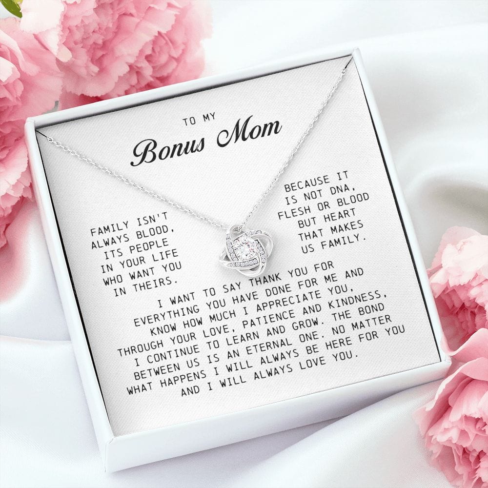 To My Bonus Mom, Love Knot Necklace