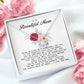 To My Beautiful Mom Love Knot Necklace