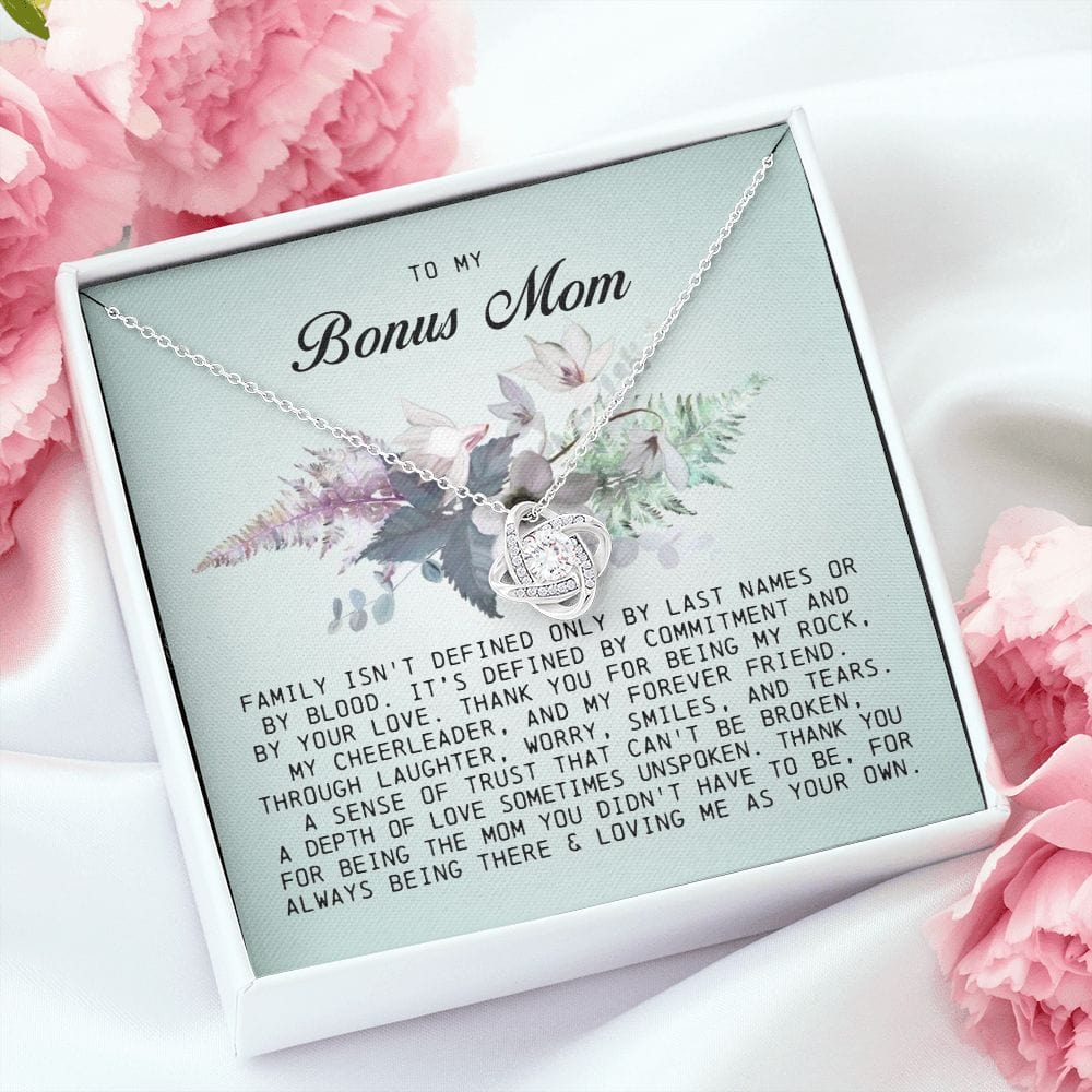 To My Bonus Mom, Love Knot Necklace