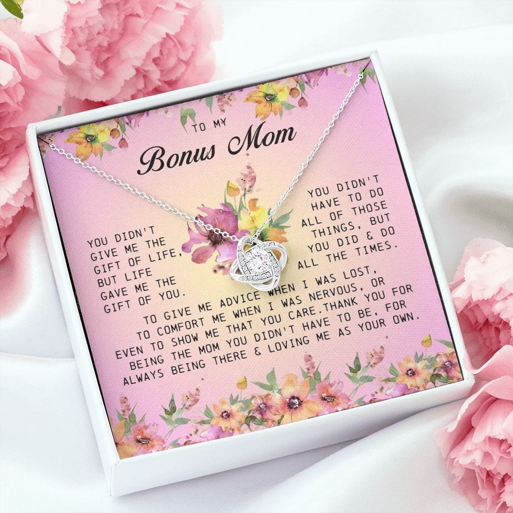 To My Bonus Mom, Love Knot Necklace