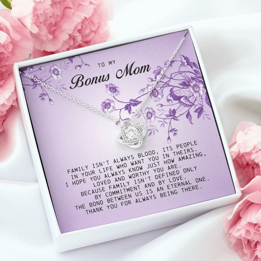 To My Bonus Mom, Love Knot Necklace