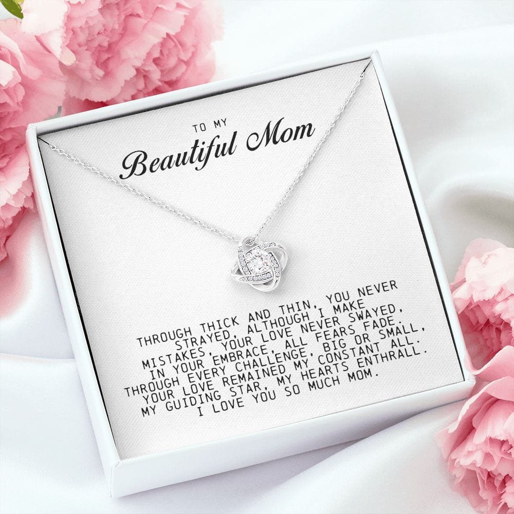 To My Beautiful Mom, Love Knot Necklace