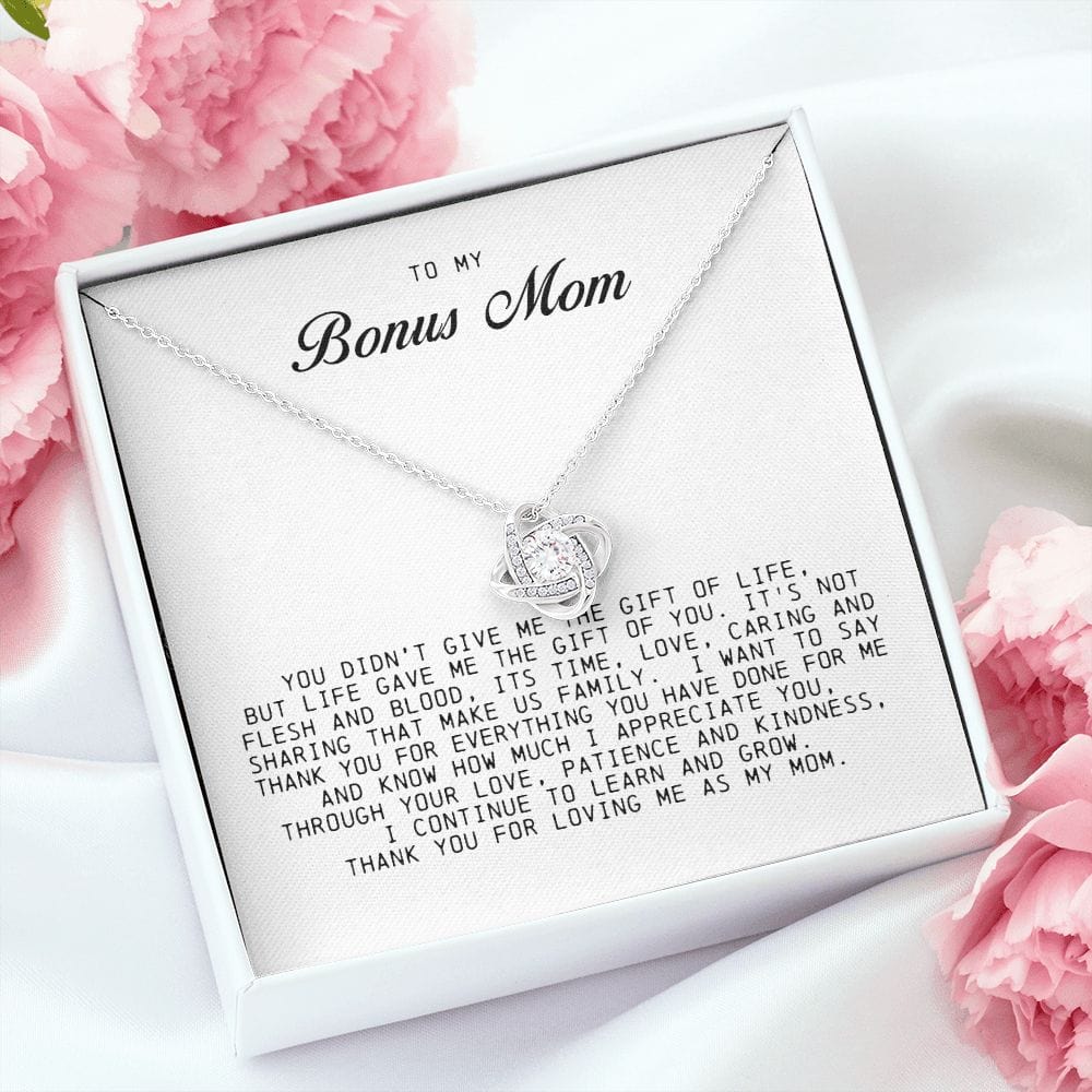 To My Bonus Mom, Love Knot Necklace