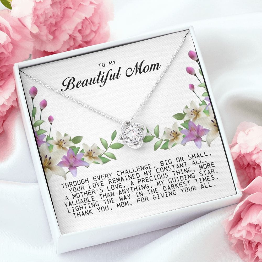 To My Beautiful Mom, Love Knot Necklace