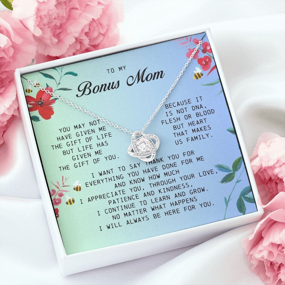 To My Bonus Mom, Love Knot Necklace