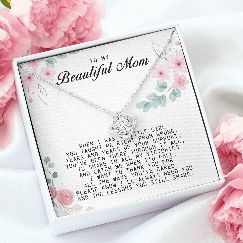 To my Beautiful Mom, Mother's Day Gift, Love Knot Necklace