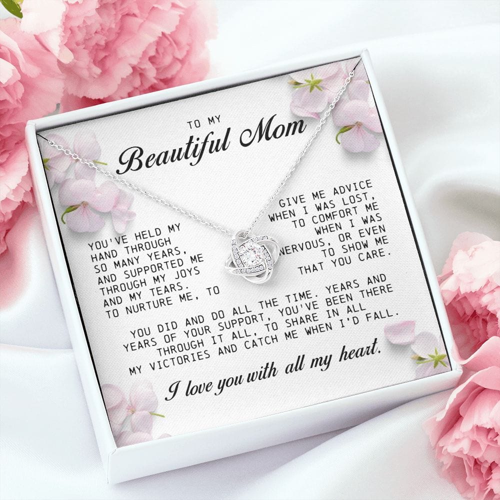To my Beautiful Mom, Mother's Day Gift, Love Knot Necklace