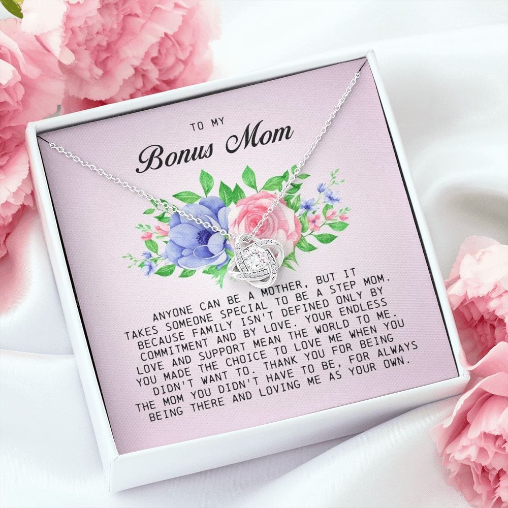 To My Bonus Mom, Love Knot Necklace