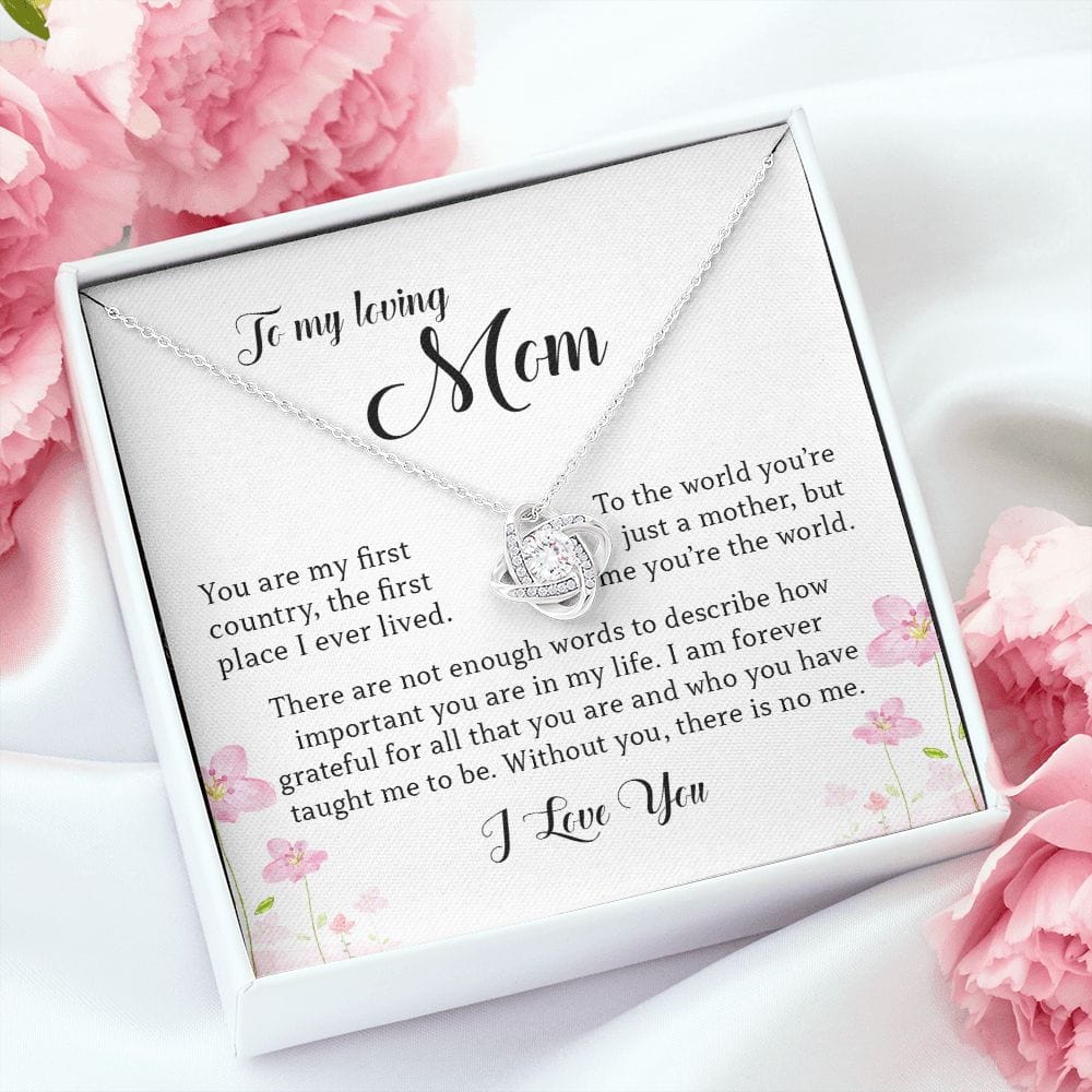 To My Loving Mom, Love Knot Necklace