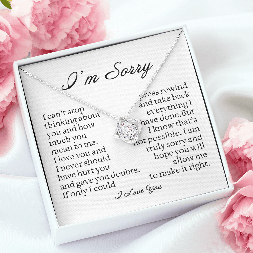 Apology Gift for Her, Love Knot Necklace