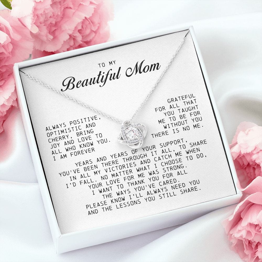 To My Beautiful Mom Love Knot Necklace