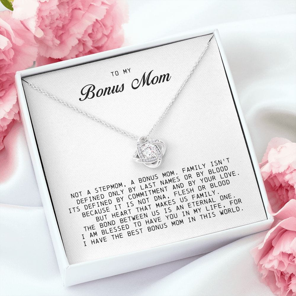To My Bonus Mom, Love Knot Necklace