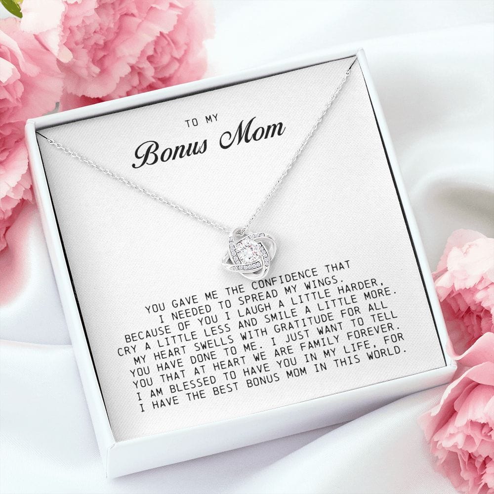 To My Bonus Mom, Love Knot Necklace