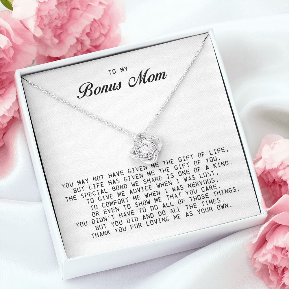 To My Bonus Mom, Love Knot Necklace