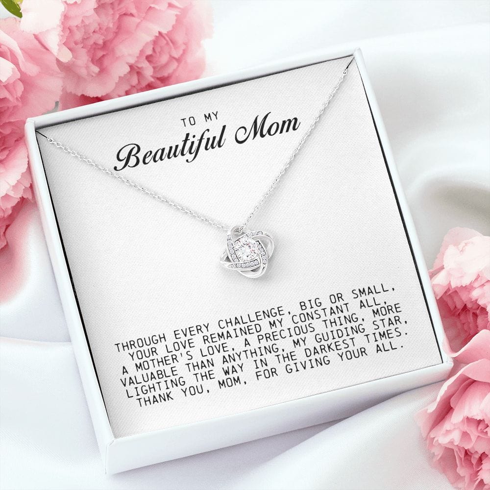 To My Beautiful Mom, Love Knot Necklace