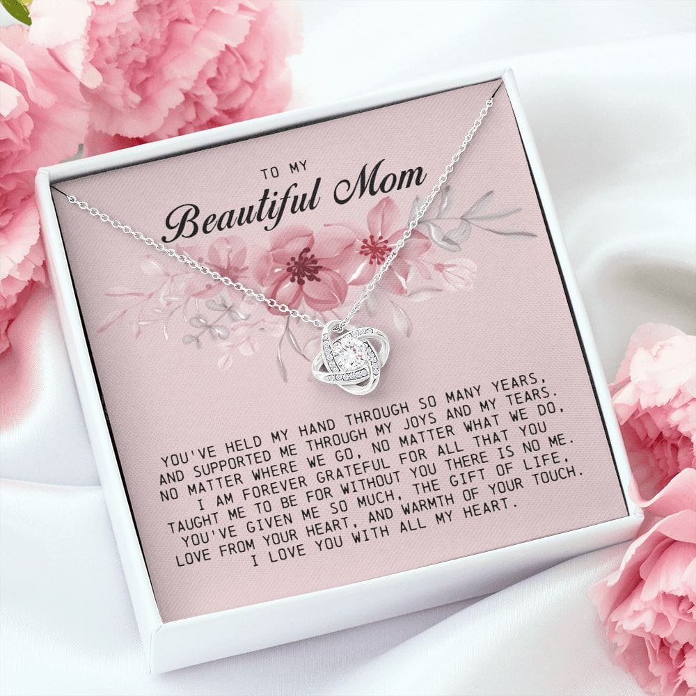 To My Beautiful Mom, Love Knot Necklace