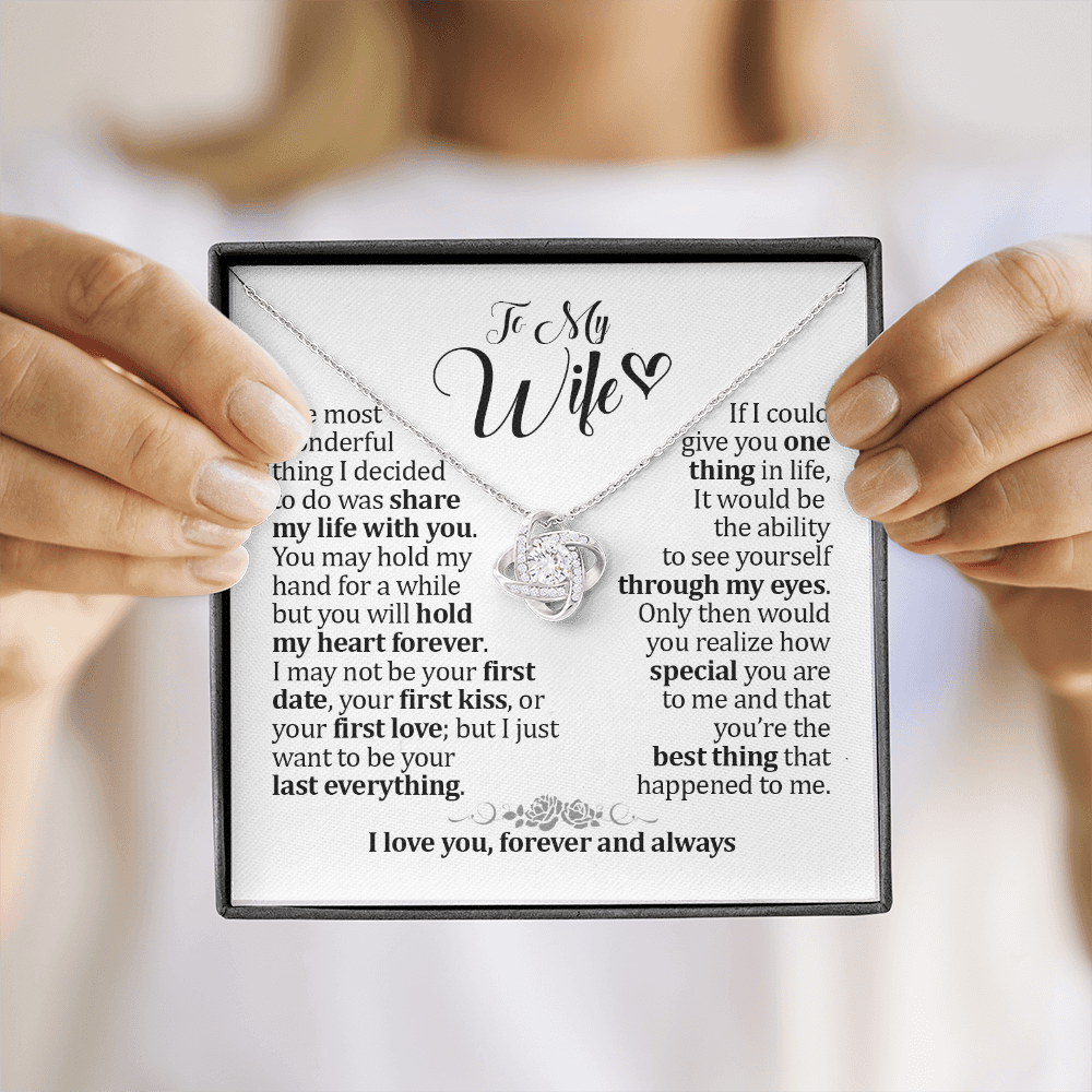 To My Wife Necklace, Anniversary Gift For Wife, Wife Birthday Gift, Gift For Wife, Wife Necklace, Jewelry Message Card For Wife