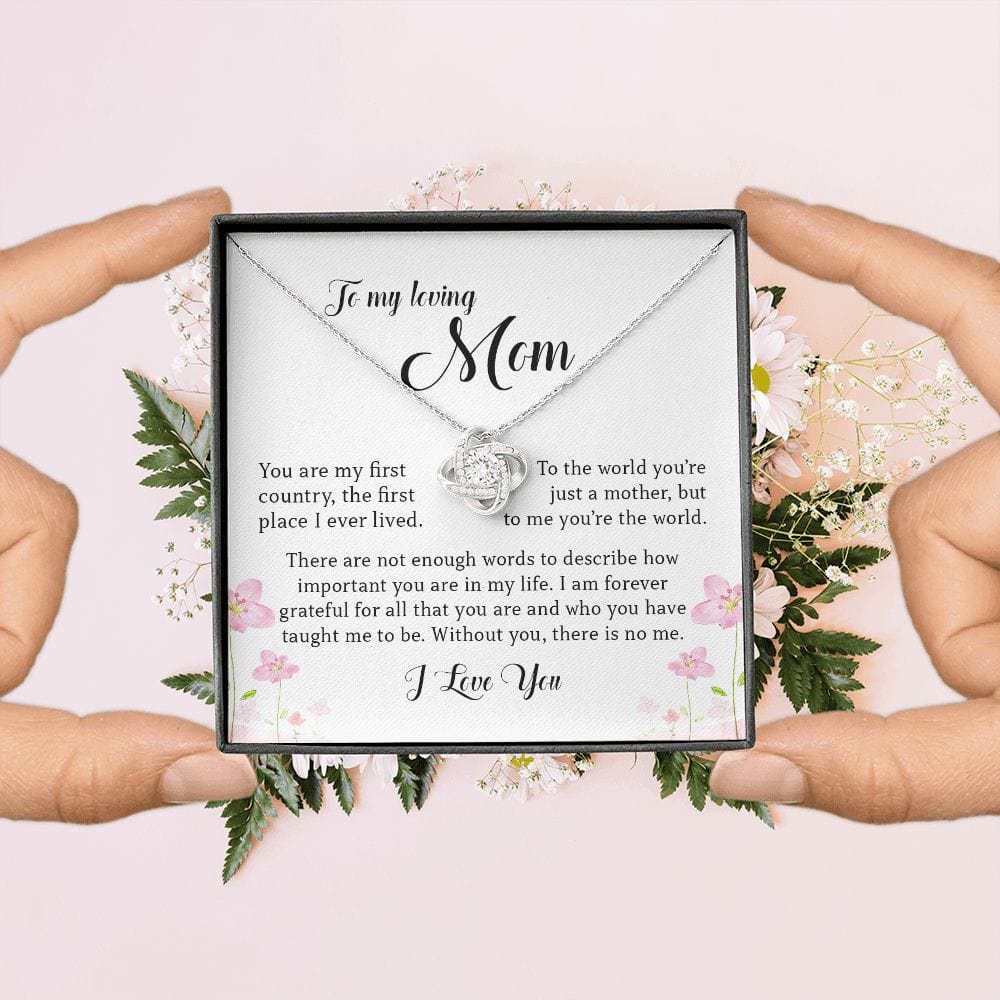 To My Loving Mom, Love Knot Necklace