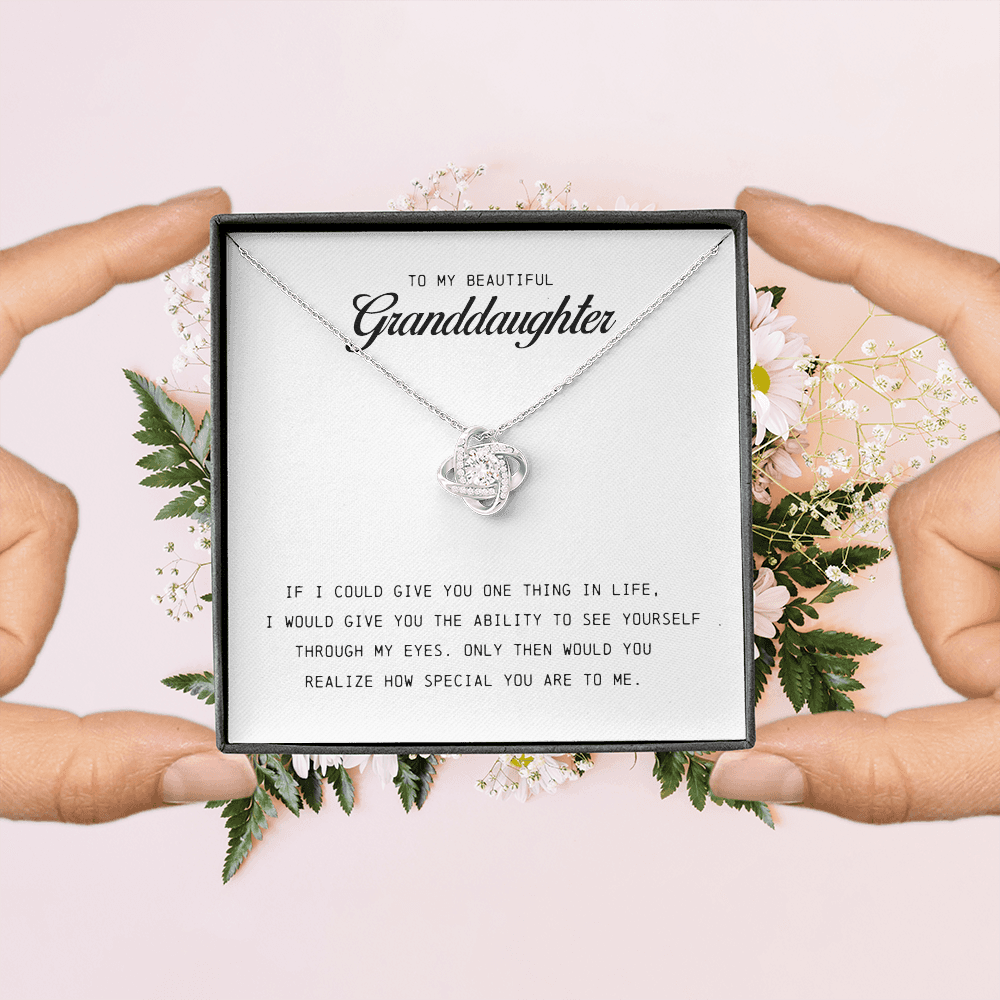 To My Beautiful Granddaughter, Love Knot Necklace,
