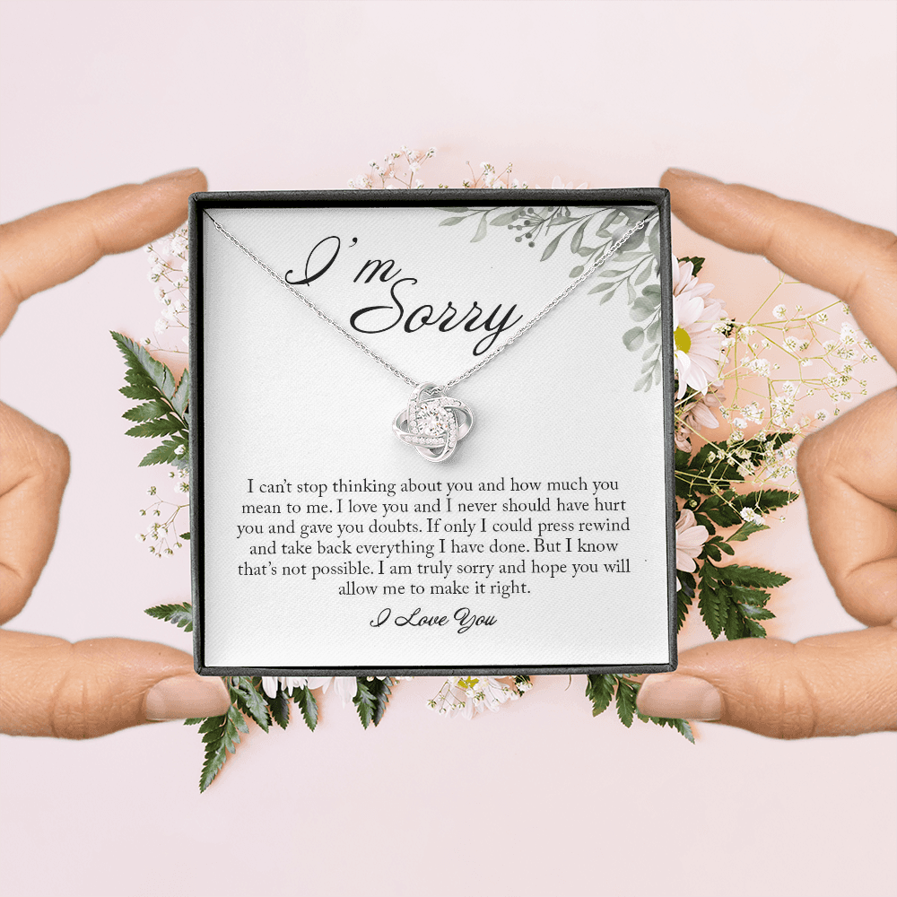 I'm Sorry Card, Love Knot Necklace