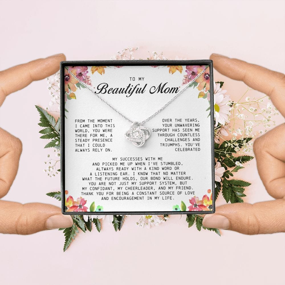 To my Beautiful Mom, Mother's Day Gift, Love Knot Necklace