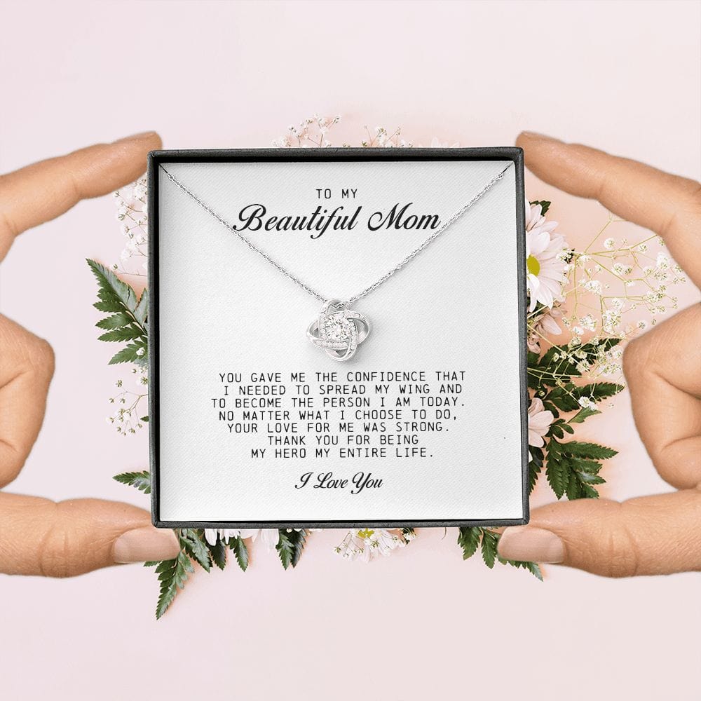 To my Beautiful Mom, Mother's Day Gift, Love Knot Necklace