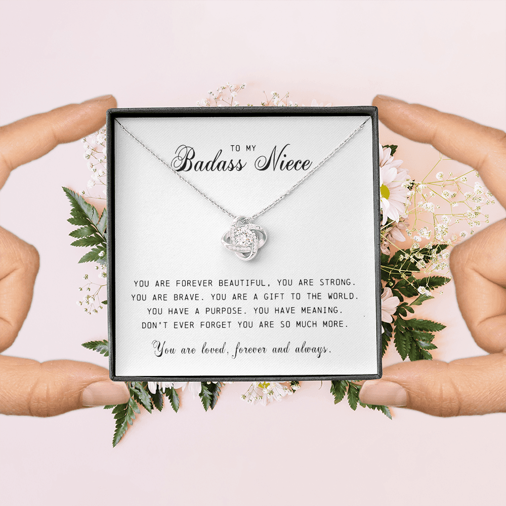 To My Badass Niece " You Are Forever Beautiful" Love Knot Necklace