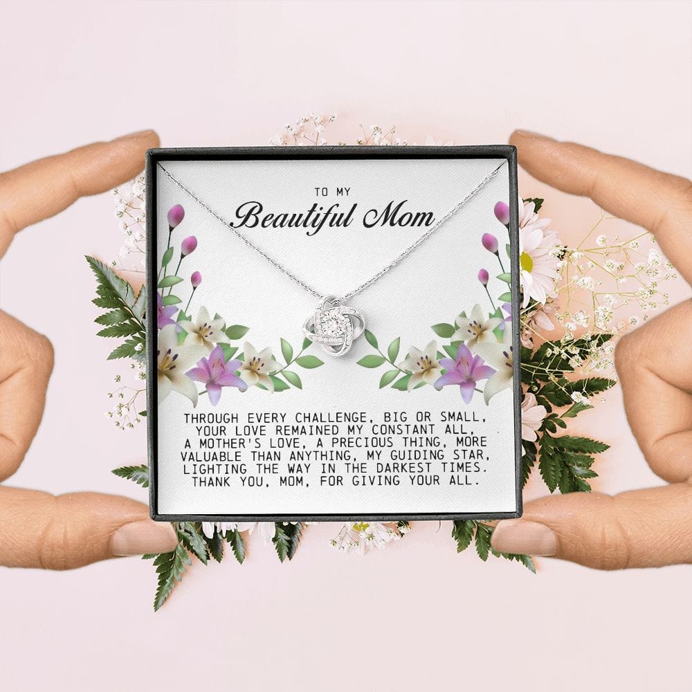 To My Beautiful Mom, Love Knot Necklace