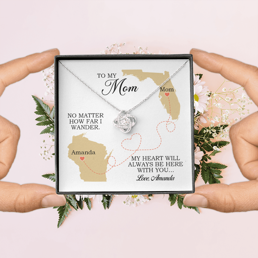 To My Mom Gift, Love Knot Necklace