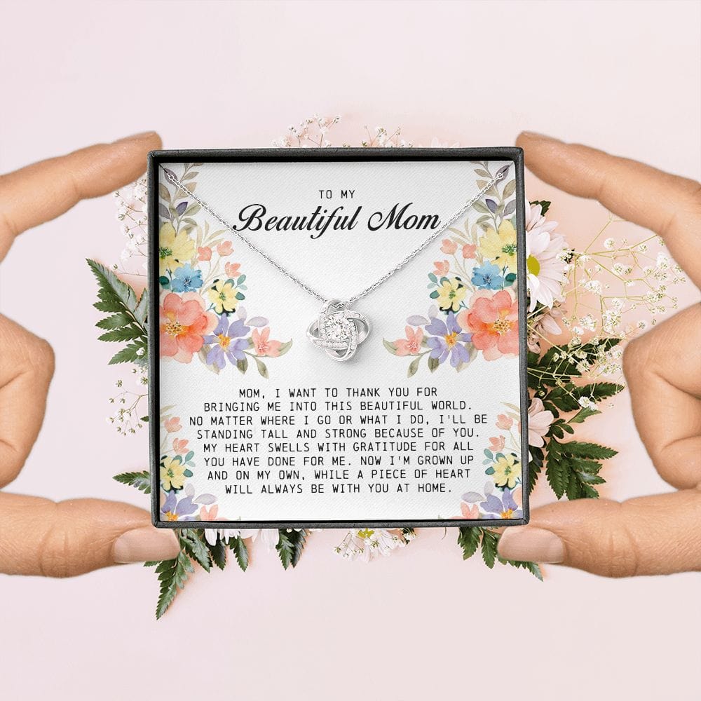 To My Beautiful Mom, Love Knot Necklace