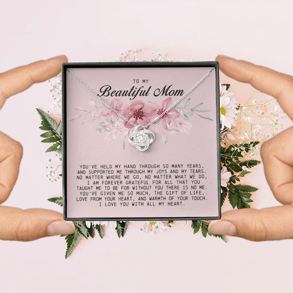 To My Beautiful Mom, Love Knot Necklace
