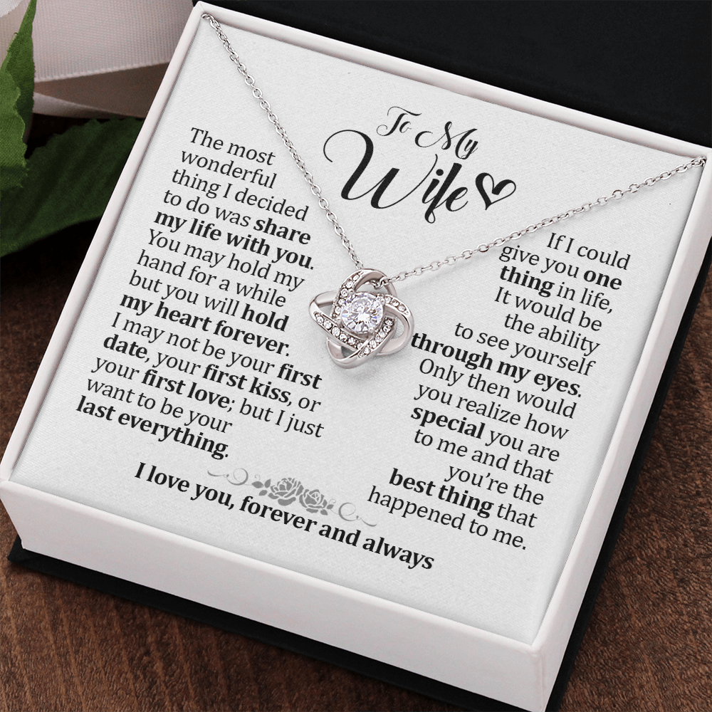 To My Wife Necklace, Anniversary Gift For Wife, Wife Birthday Gift, Gift For Wife, Wife Necklace, Jewelry Message Card For Wife
