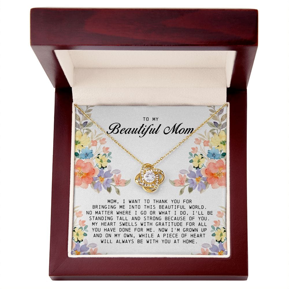 To My Beautiful Mom, Love Knot Necklace