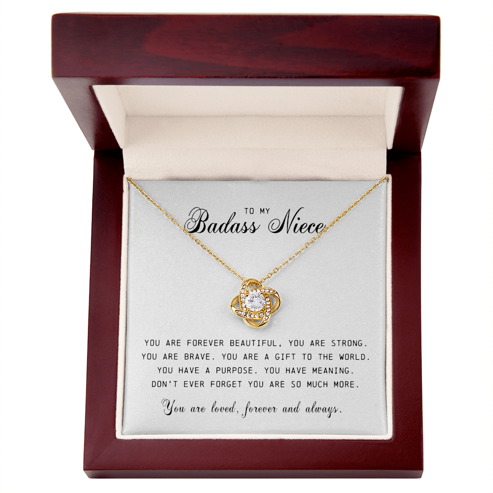 To My Badass Niece " You Are Forever Beautiful" Love Knot Necklace