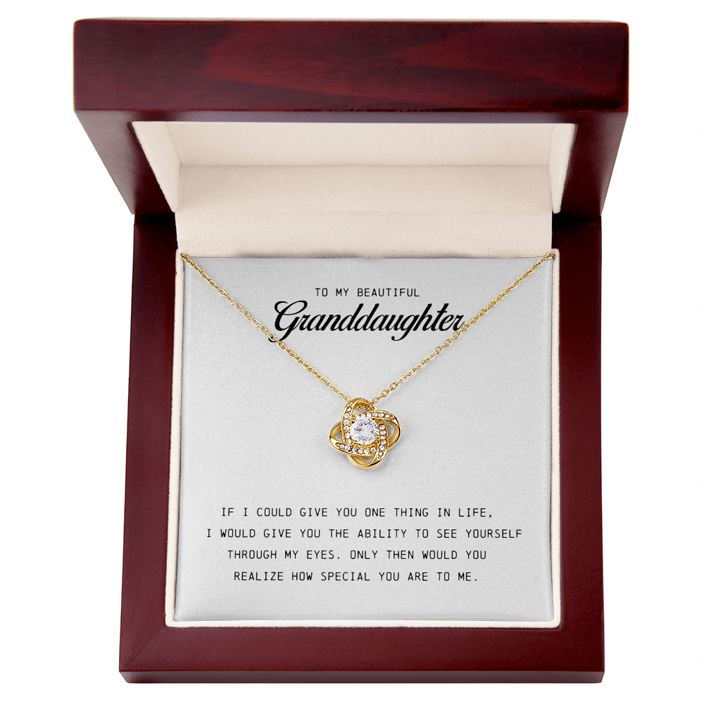 To My Beautiful Granddaughter, Love Knot Necklace,