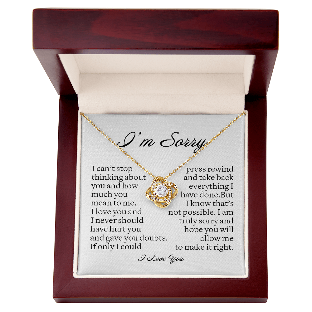Apology Gift for Her, Love Knot Necklace