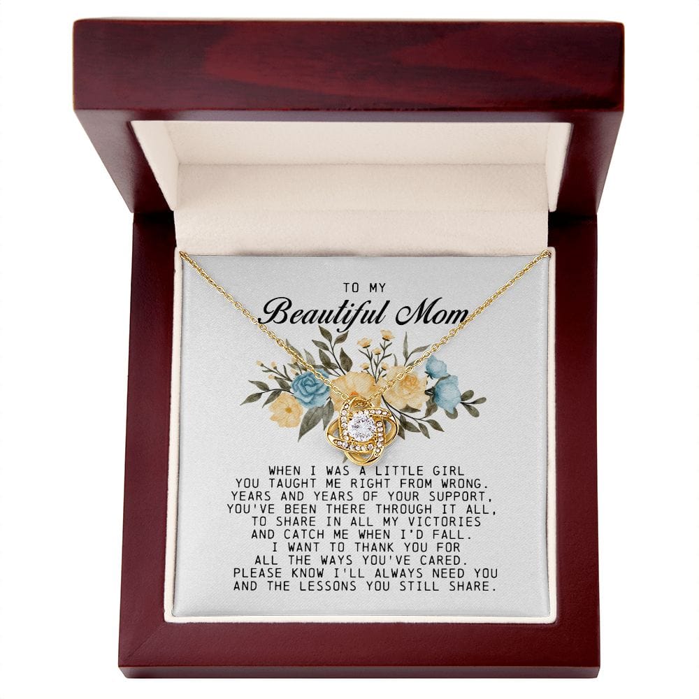To my Beautiful Mom, Mother's Day Gift, Love Knot Necklace