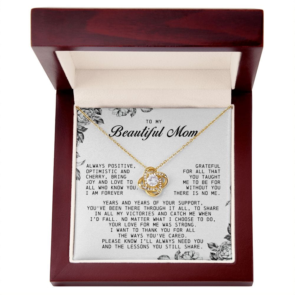 To My Beautiful Mom Love Knot Necklace