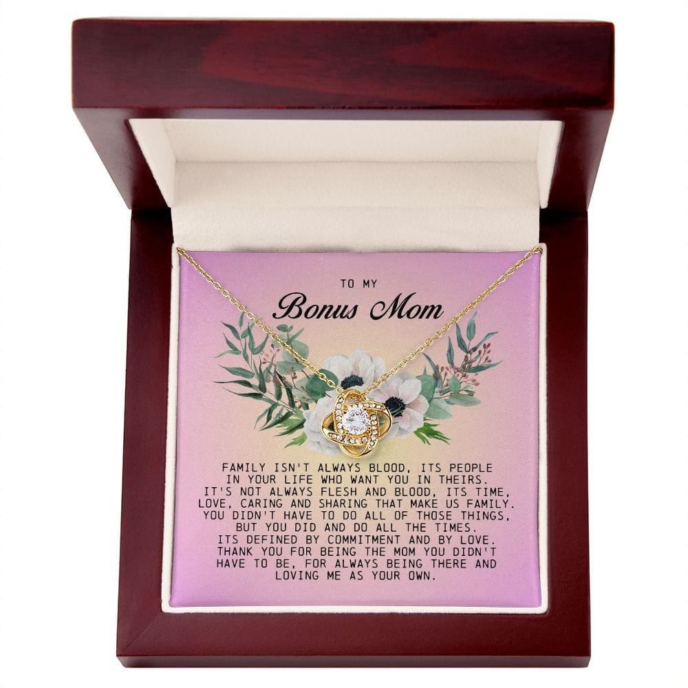 To My Bonus Mom, Love Knot Necklace