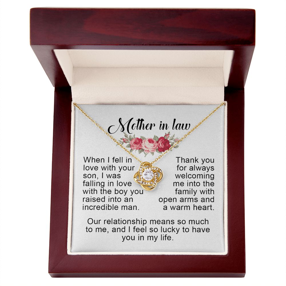 Mother in Law Gift, Love Knot Necklace