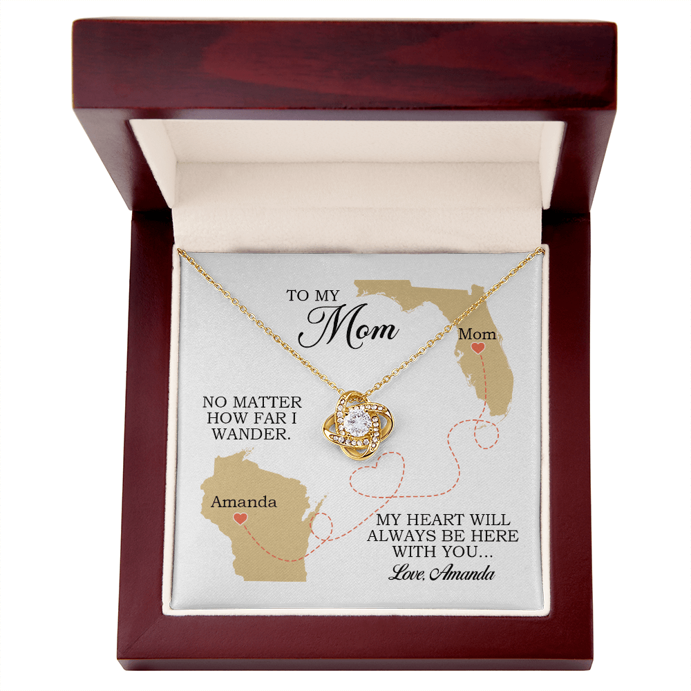 To My Mom Gift, Love Knot Necklace